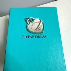 Return to Tiffany Large blue outline heart tag charm